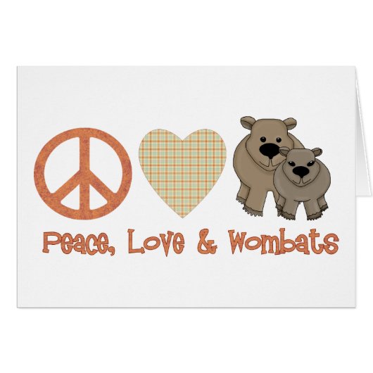 Peace, Love &amp; Wombats Cards (Front Horizontal)
