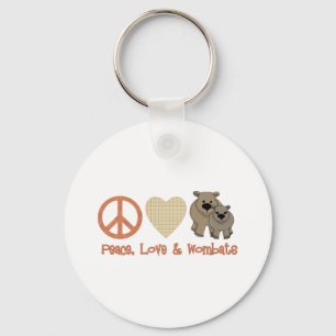 Peace, Love & Wombats Keychain