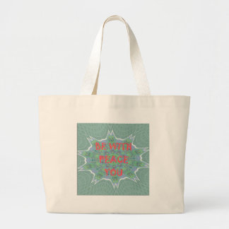 Peace, Love, and African Print Large Tote Bag