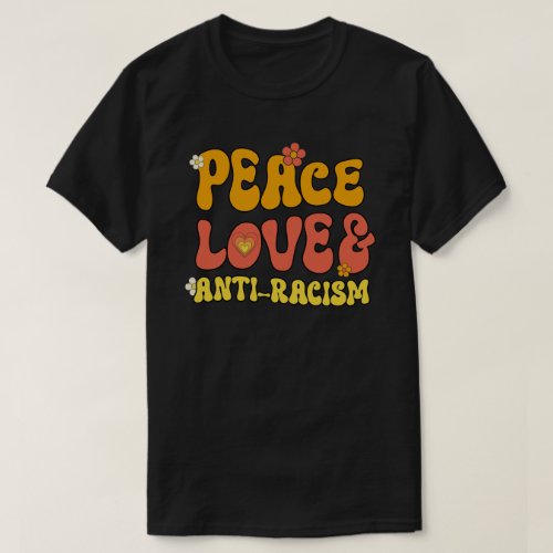 Peace Love and Anti_Racism Square Sticker T_Shirt