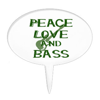peace love and bass bernice green w guitar cake topper