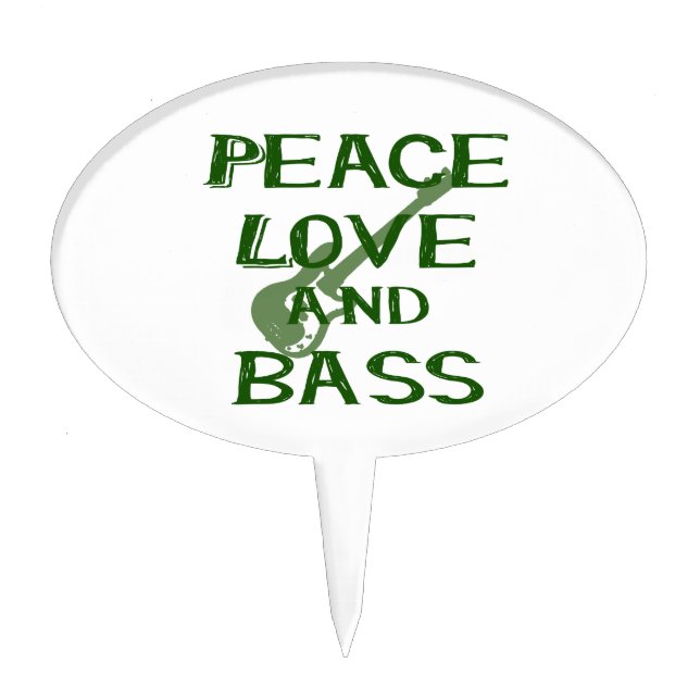 peace love and bass bernice green w guitar cake topper (Front)