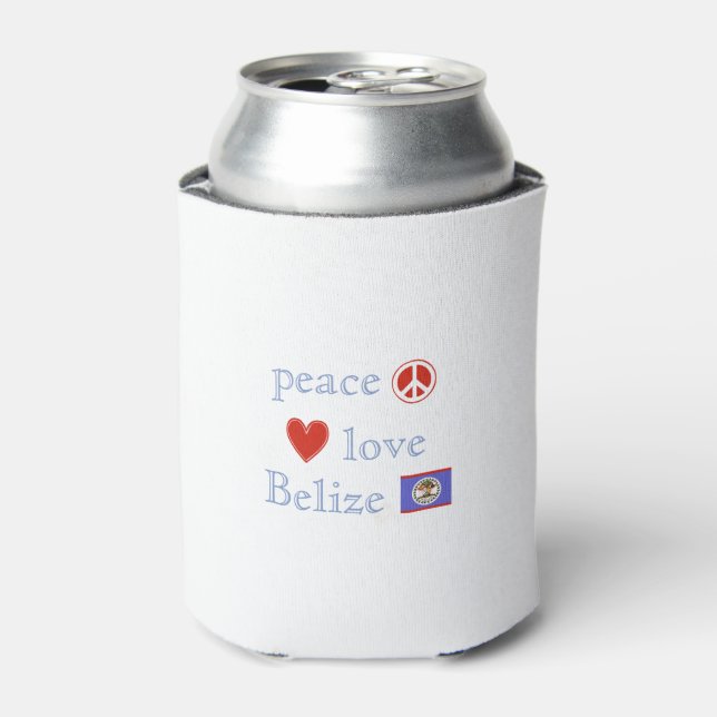 Peace Love and Belize Can Cooler (Can Front)