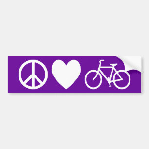 Peace Love and Bicycles Bumper Sticker