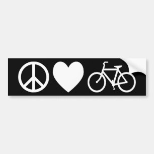 Peace Love and Bicycles Bumper Sticker