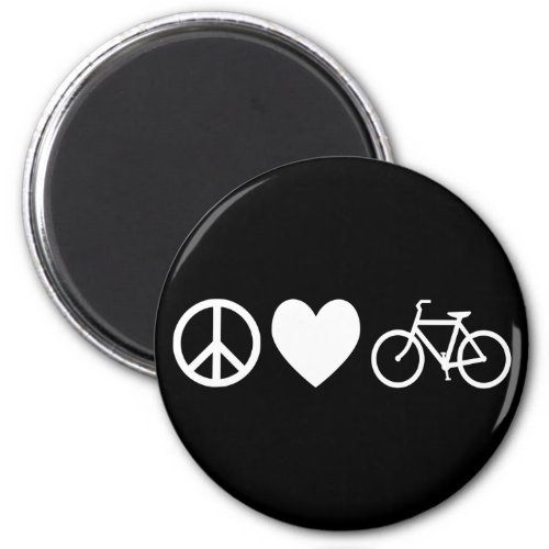Peace Love and Bicycles Magnet
