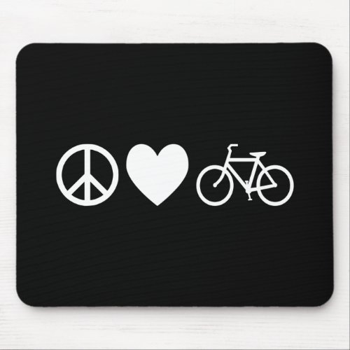 Peace Love and Bicycles Mouse Pad