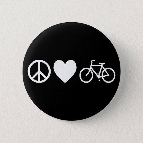 Peace Love and Bicycles Pinback Button
