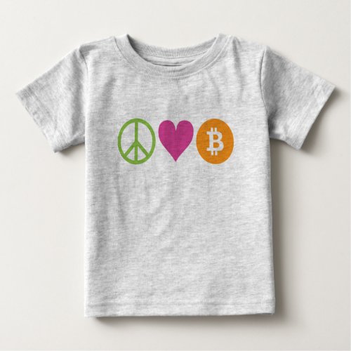 Peace Love and Bitcoin Toddler Tee