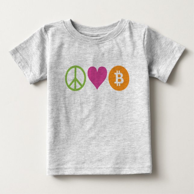 Peace, Love, and Bitcoin Toddler Tee (Front)