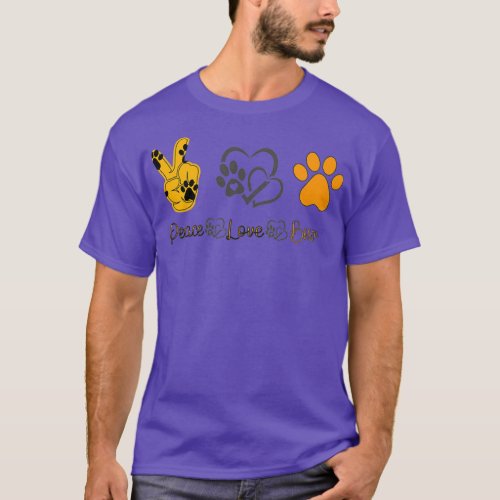 Peace Love And Boxer funny quotes for dogs  T_Shirt