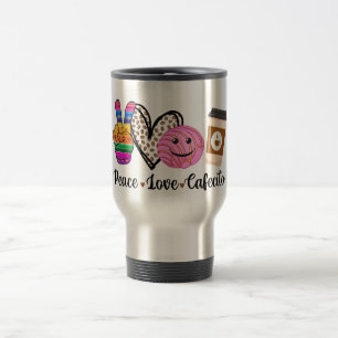 Peace Love and Cafecito Travel Mug, Coffee Travel Mug