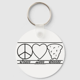 Peace Love and Cheese Keychain