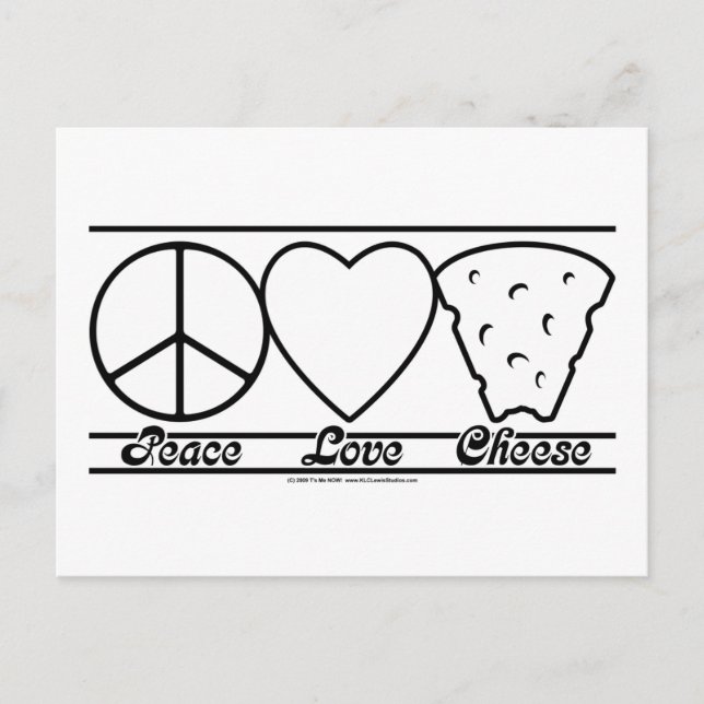 Peace Love and Cheese Postcard (Front)