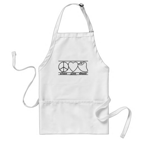 Peace Love and Chilies Adult Apron