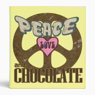 Peace Love and Chocolate 3 Ring Binder