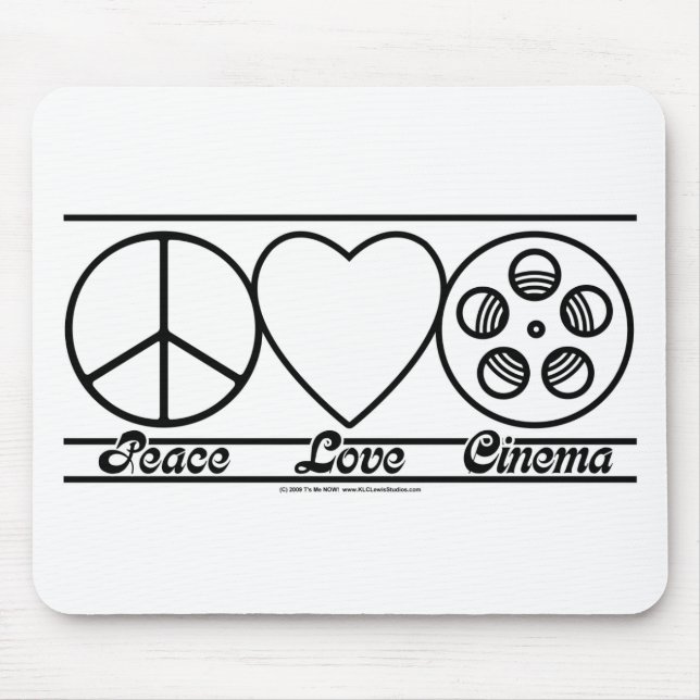 Peace Love and Cinema Mouse Pad (Front)