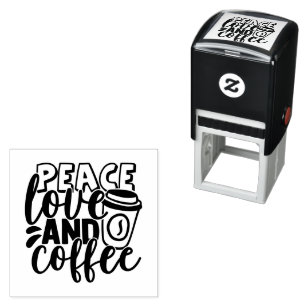 Peace, Love, and Coffee Self-Inking Stamp