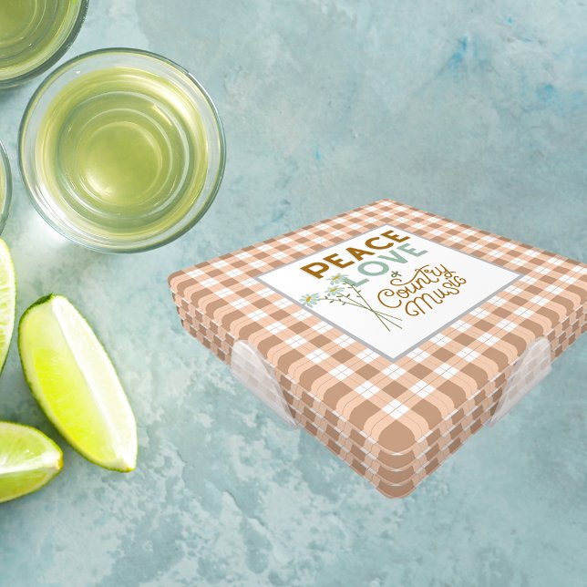 Peace Love and Country Music Coaster Set (Check out the entire Peace Love & Country Music Collection!)