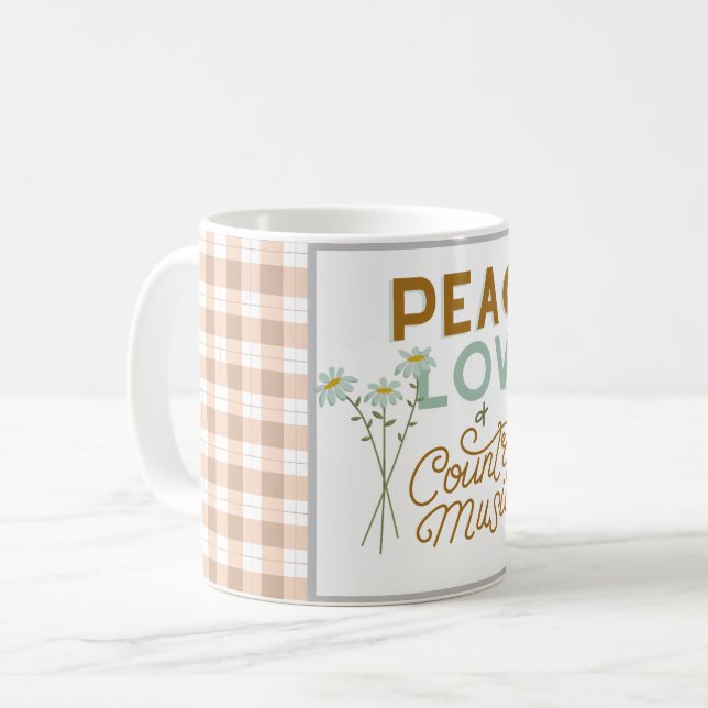 Peace Love and Country Music Coffee Mug (Front Left)