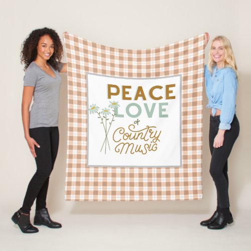 Peace Love and Country Music Fleece Blanket