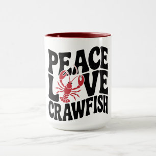 Peace Love and Crawfish Cajun Mug