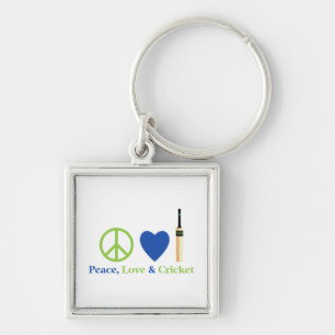 Peace Love and Cricket Tees and Gifts Keychain