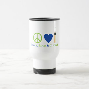 Peace Love and Cricket Tees and Gifts Travel Mug