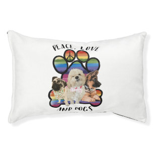 Peace, Love, and Dogs Pet Bed