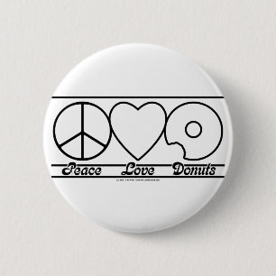 Peace Love and Donuts Pinback Button