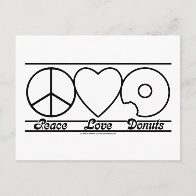 Peace Love and Donuts Postcard (Front)
