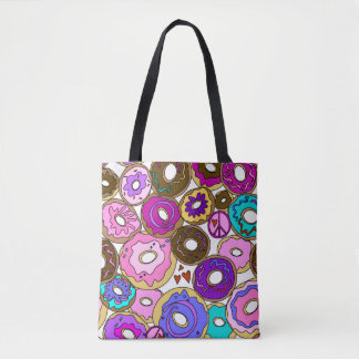 Peace Love and Donuts Tote Bag