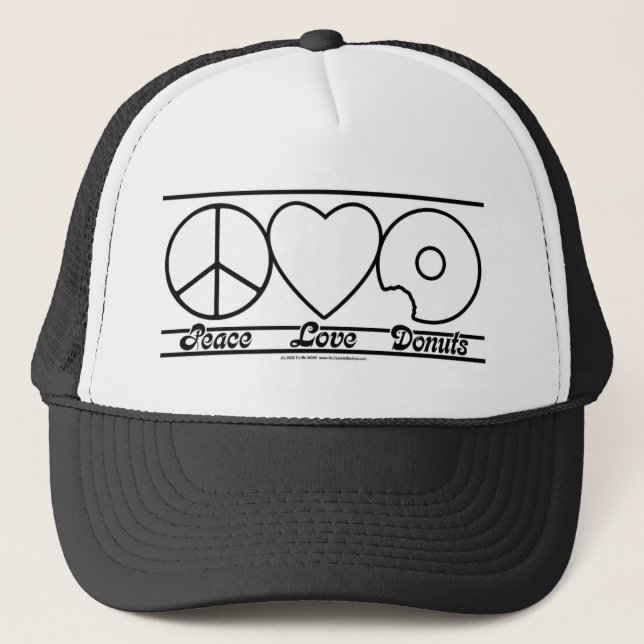 Peace Love and Donuts Trucker Hat (Front)