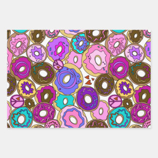 Peace Love and Donuts Wrapping Paper Sheets