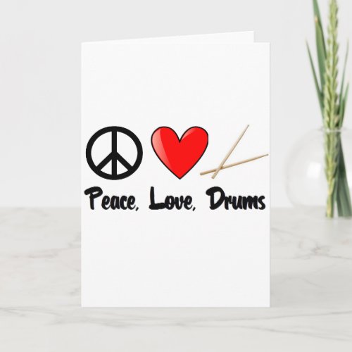 Peace Love and Drums Card