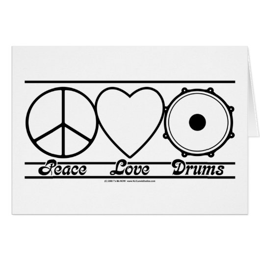 Peace Love and Drums Cards (Front Horizontal)