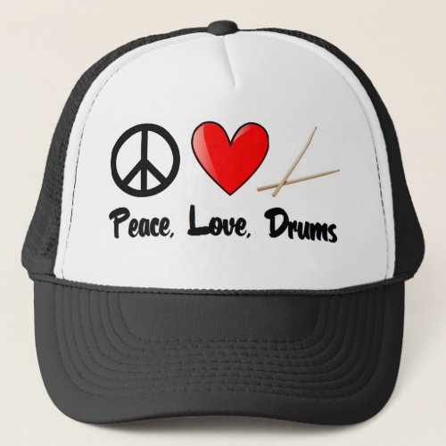 Peace Love and Drums Trucker Hat