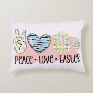 Peace, Love, and Easter Accent Pillow