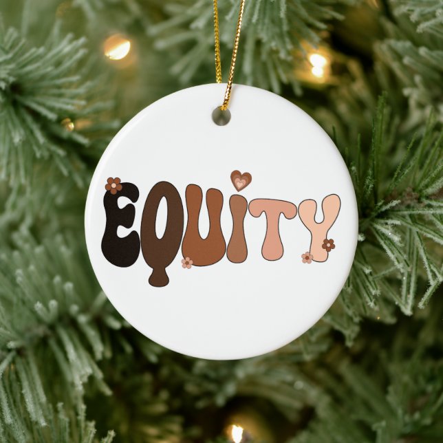 Peace Love and Equity Ceramic Ornament (Tree)