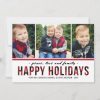 Peace Love and Family | Multi Photo Holiday Card