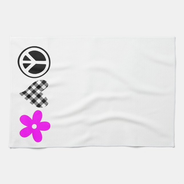 Peace Love and Flowers Towel (Horizontal)
