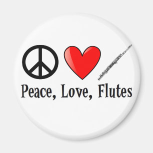 Peace, Love, and Flutes Magnet