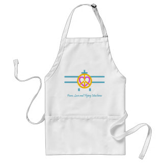 Peace,  Love and Flying Machines Adult Apron