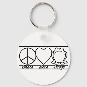 Peace Love and Frogs Keychain