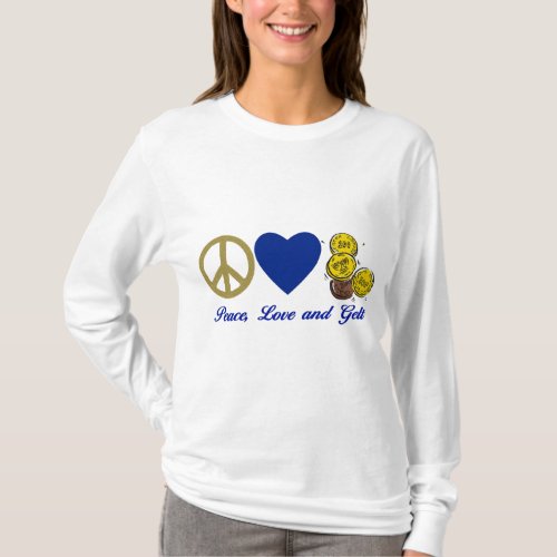 Peace Love and Gelt Hanukkah Tees and Gifts