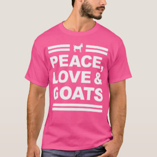 Peace Love And Goats Typography Funny Goat W T-Shirt