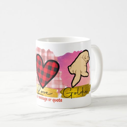 Peace Love And Goldie Golden Retriever Dog Lover Coffee Mug