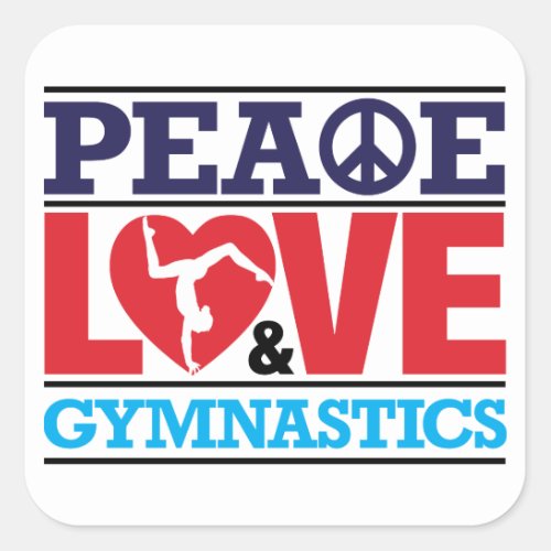 Peace Love and Gymnastics Sticker