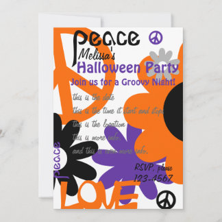 Peace, Love and Halloween Invitation