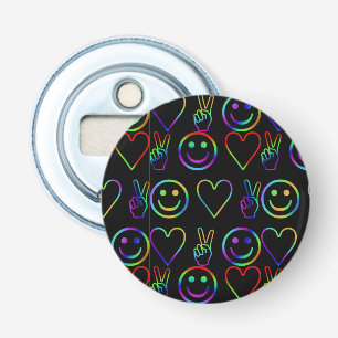 PEACE , LOVE AND HAPPINESS BOTTLE OPENER